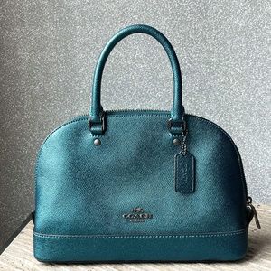 Metallic Teal Coach Handbag
